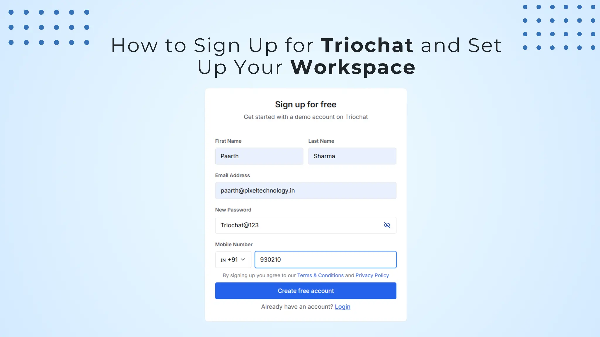 how to sign up forduochat set up workspace