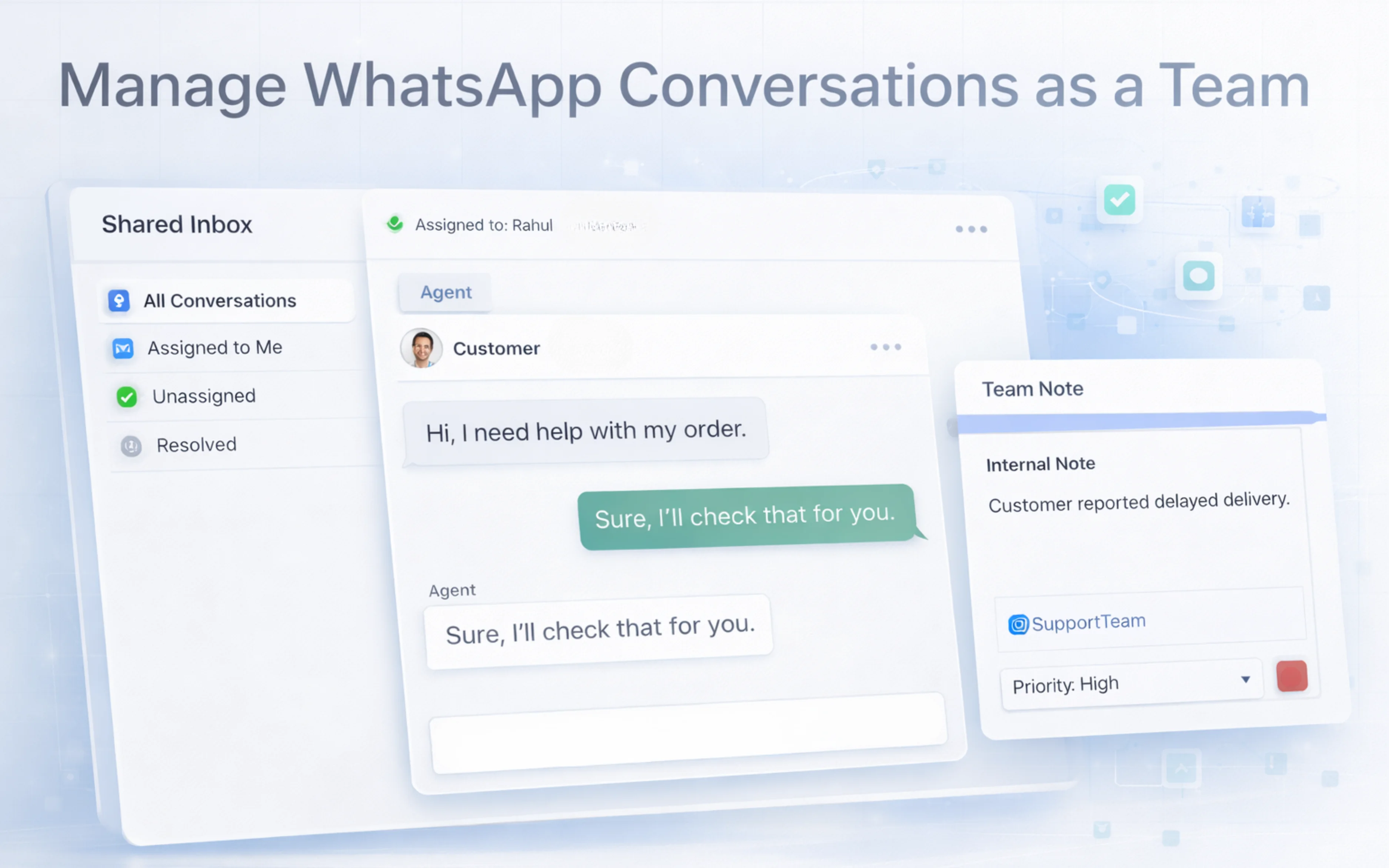 Manage WhatsApp Conversations as a Team - duochat.in WhatsApp automation