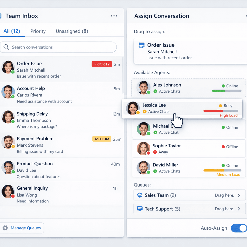 Chat assignment to human agent