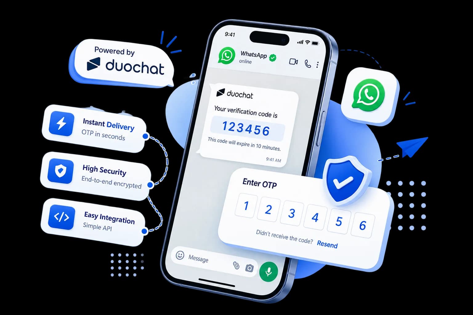 Verify Users Instantly via WhatsApp OTP - duochat.io WhatsApp automation