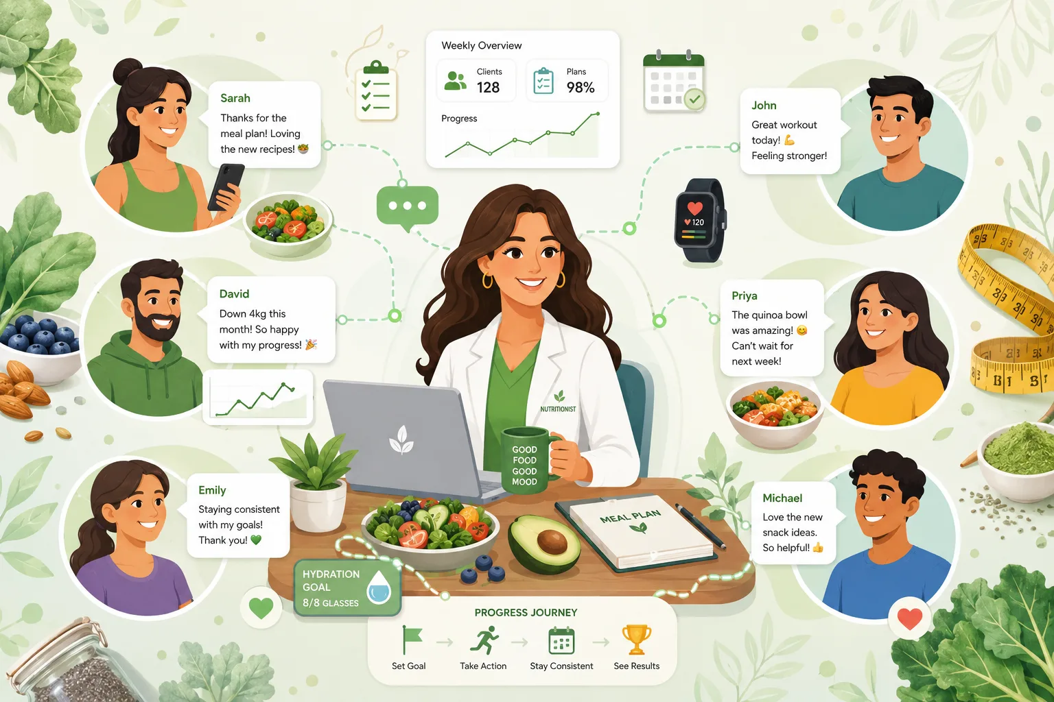 Revolucionando as consultas de nutrição com uma gestão inteligente de clientes