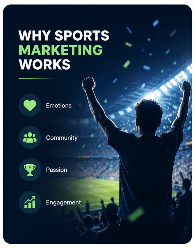 Por que o marketing esportivo funciona — momentos emocionais dos fãs e engajamento da marca
