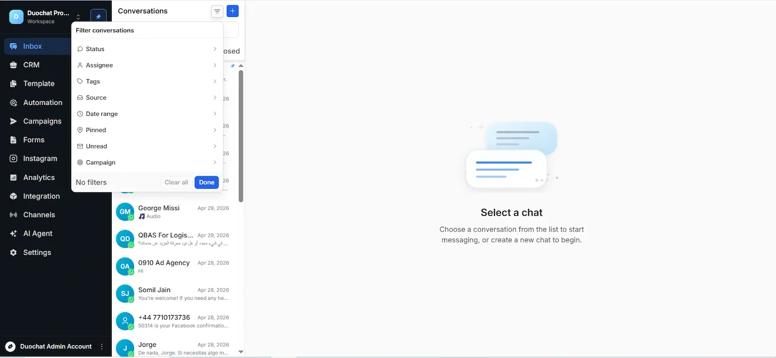 Initiate conversation with saved contact