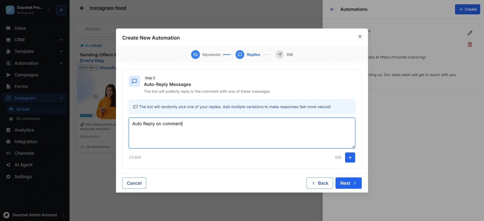 duochat automation step two