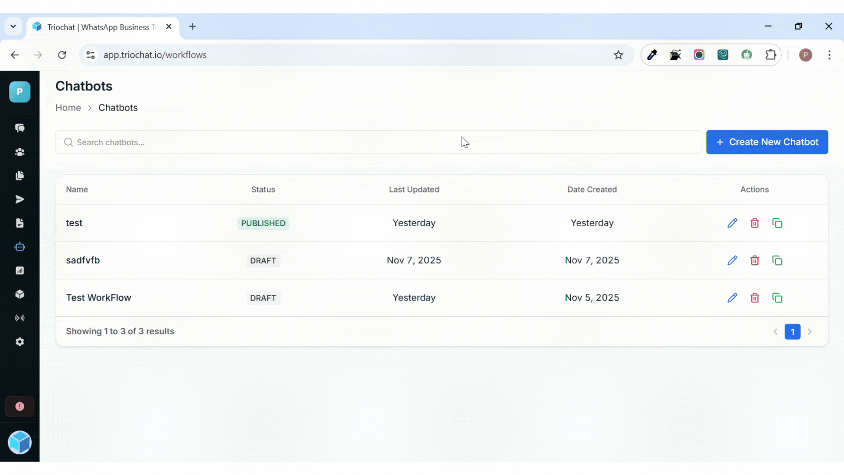 create new chatbot